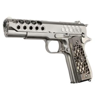 Punisher Hex Cut M1911 GBB Full Metal Satin Chrome by We